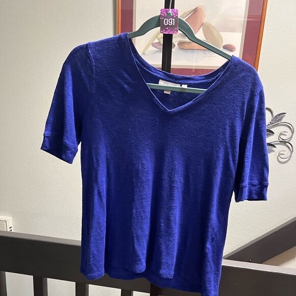Chico’s Women's Cobalt Blue V-Neck Top #091 - Picture 1 of 4